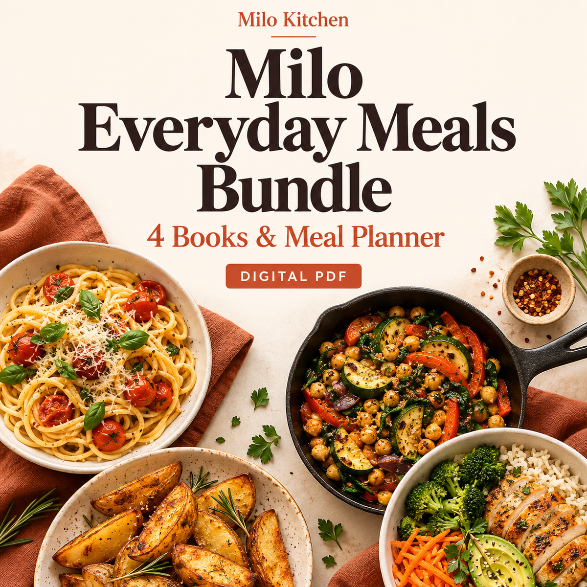 Milo Everyday Meals Bundle — 4 Books & Meal Planner