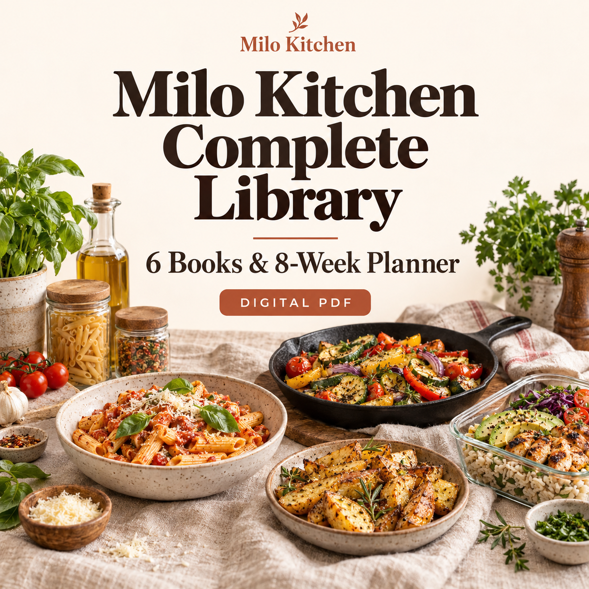 Milo Kitchen Complete Library — 6 Books & 8-Week Planner